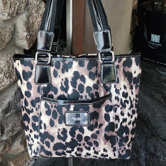 Nine West Leopard Print Textile Shoulder Bag - Picture 1 of 16